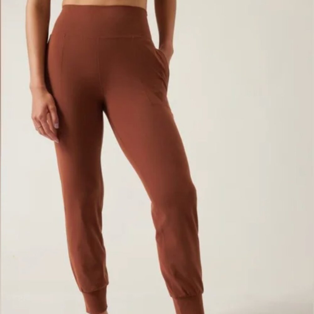 Athleta High Rise Salutation Jogger Clay Rust Orange Brown XL Tall